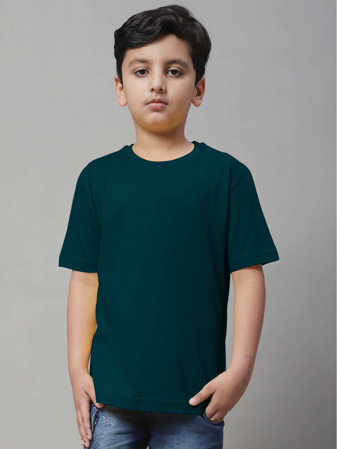 Kids Solid Pure Cotton Regular Fit T-Shirt - Friskers