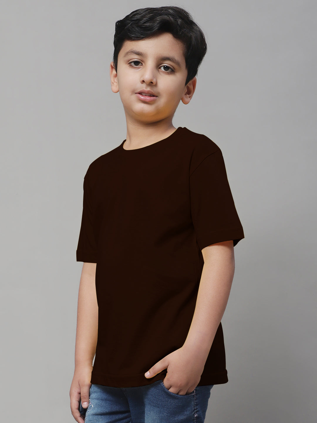 Kids Solid Pure Cotton Regular Fit T-Shirt - Friskers