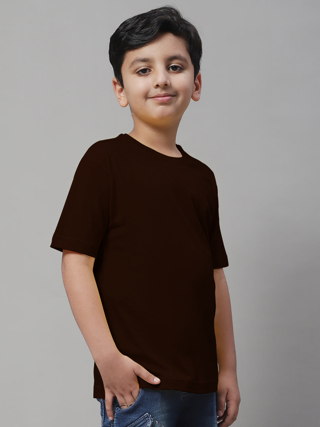 Kids Solid Pure Cotton Regular Fit T-Shirt - Friskers