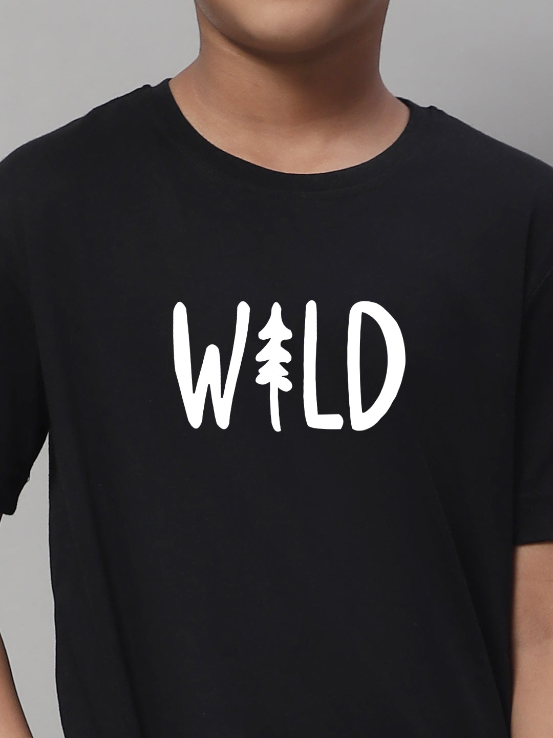 Kids Wild Regular Fit Half Sleeves Cotton T-Shirt - Friskers