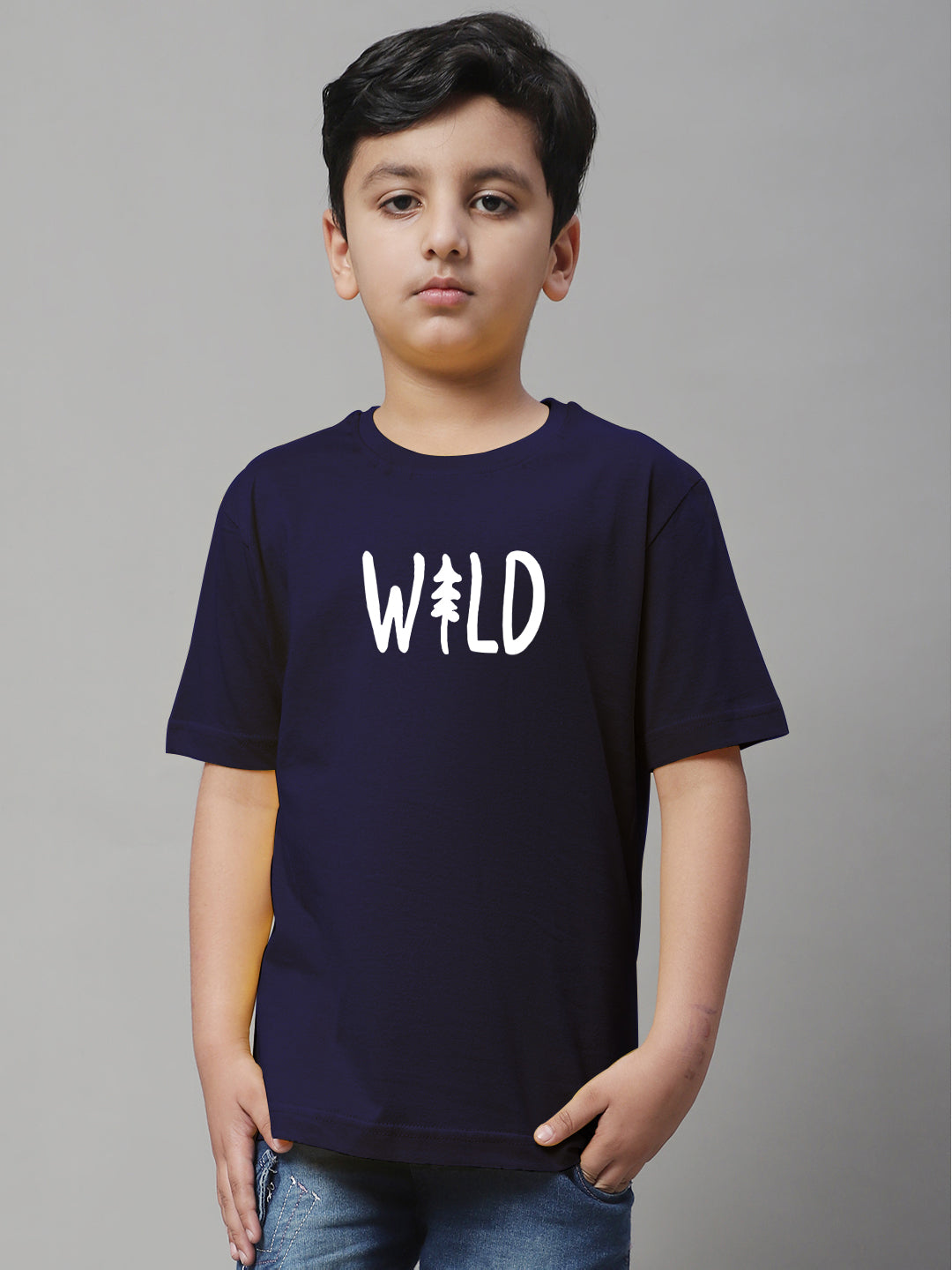 Kids Wild Regular Fit Half Sleeves Cotton T-Shirt - Friskers