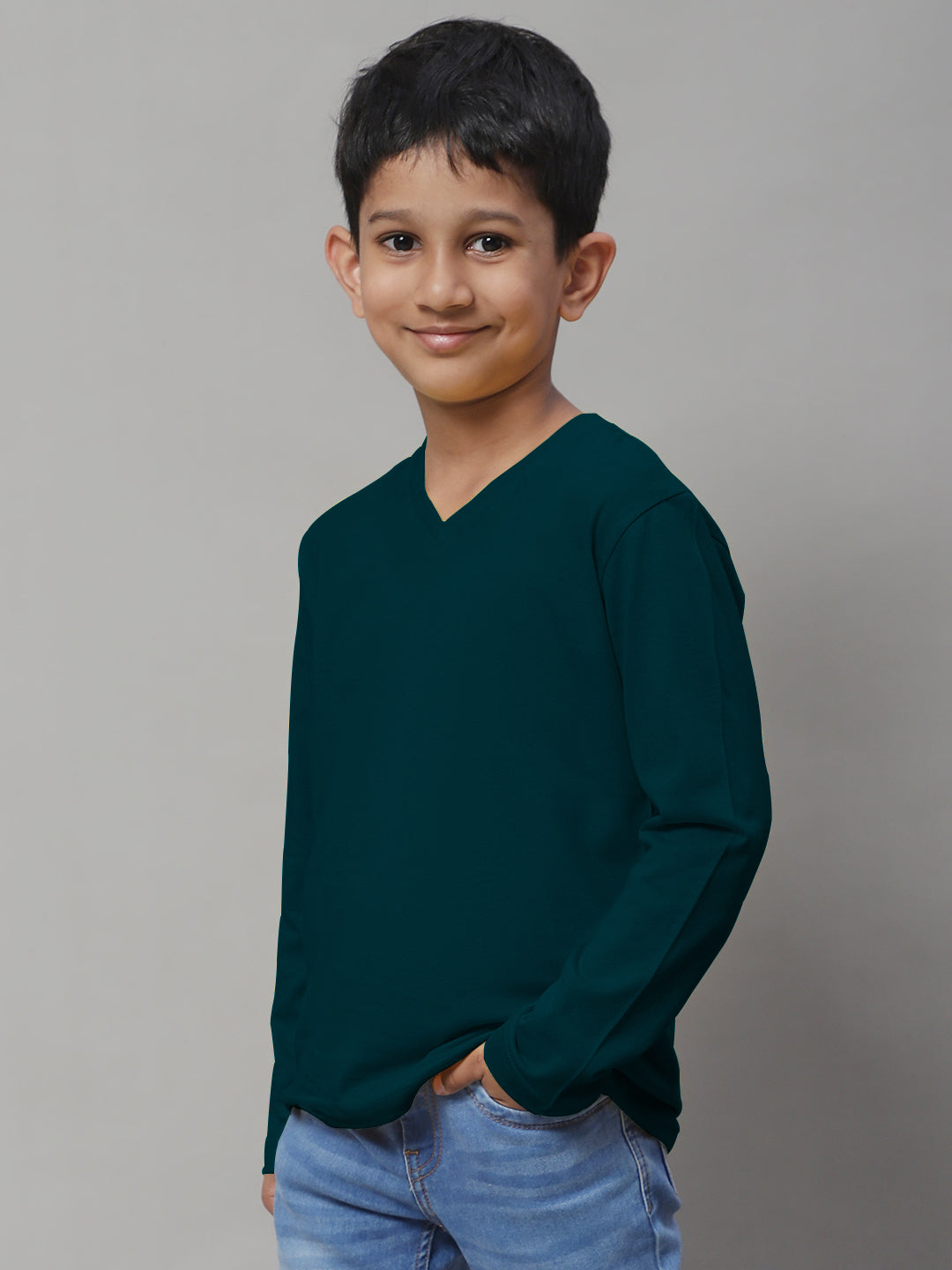 Boys V-Neck Long Sleeves Slim Fit T-shirt - Friskers