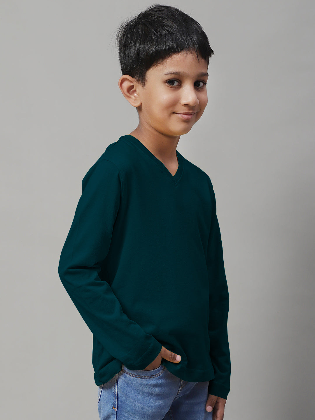 Boys V-Neck Long Sleeves Slim Fit T-shirt - Friskers