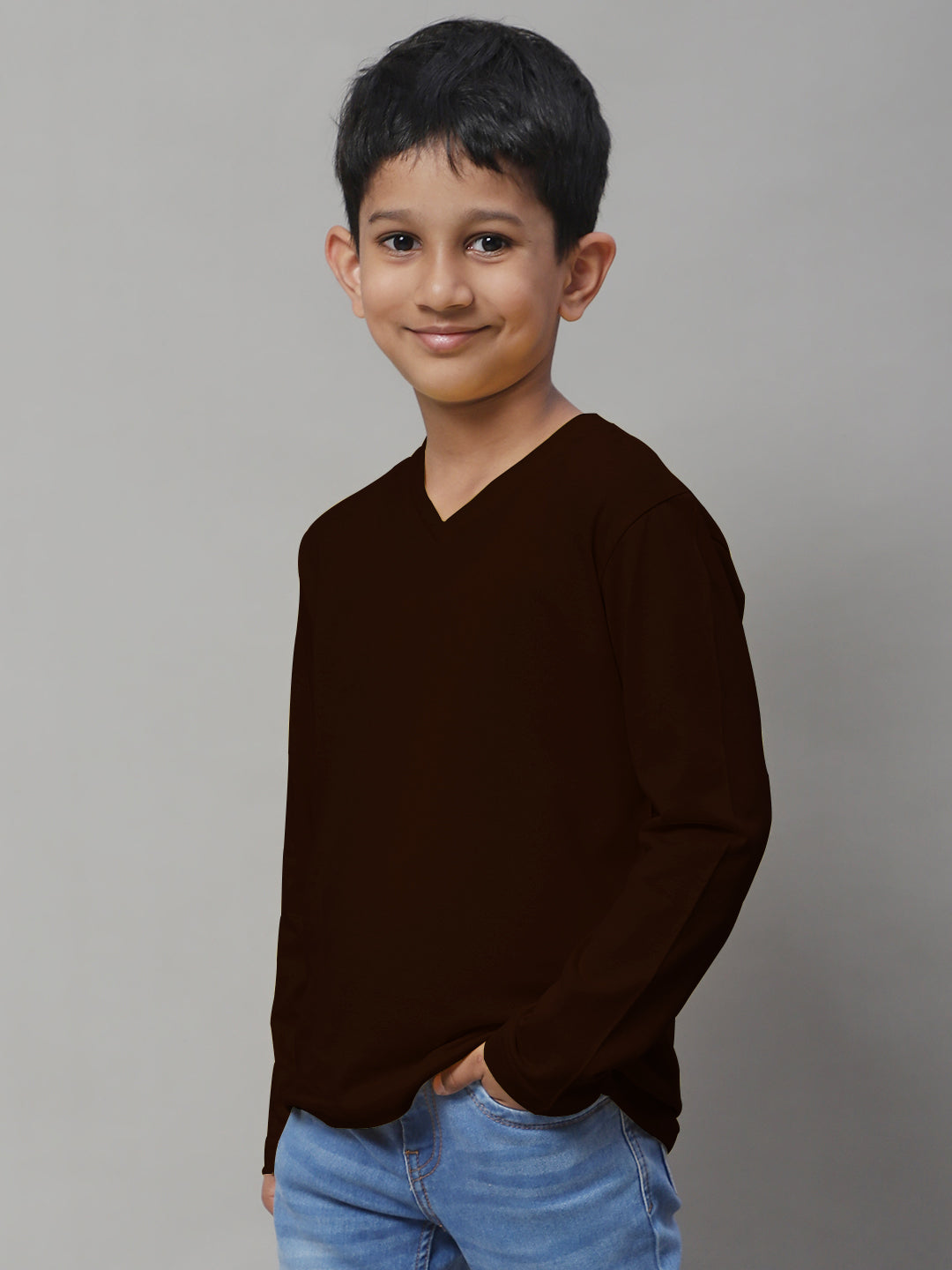 Boys V-Neck Long Sleeves Slim Fit T-shirt - Friskers