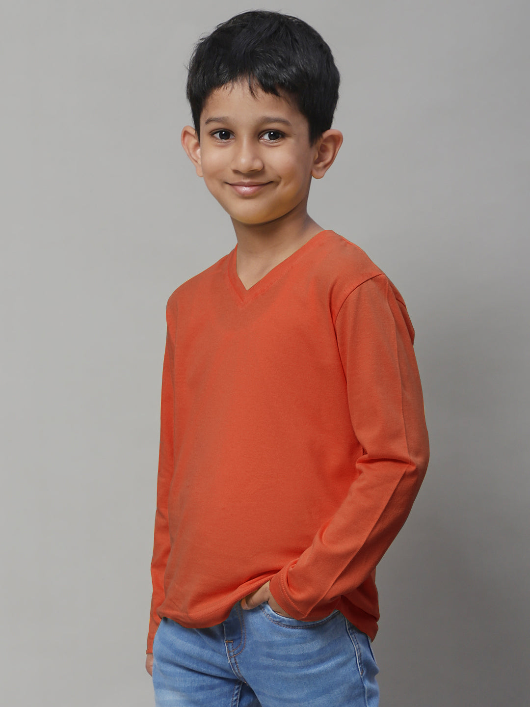 Boys V-Neck Long Sleeves Slim Fit T-shirt - Friskers