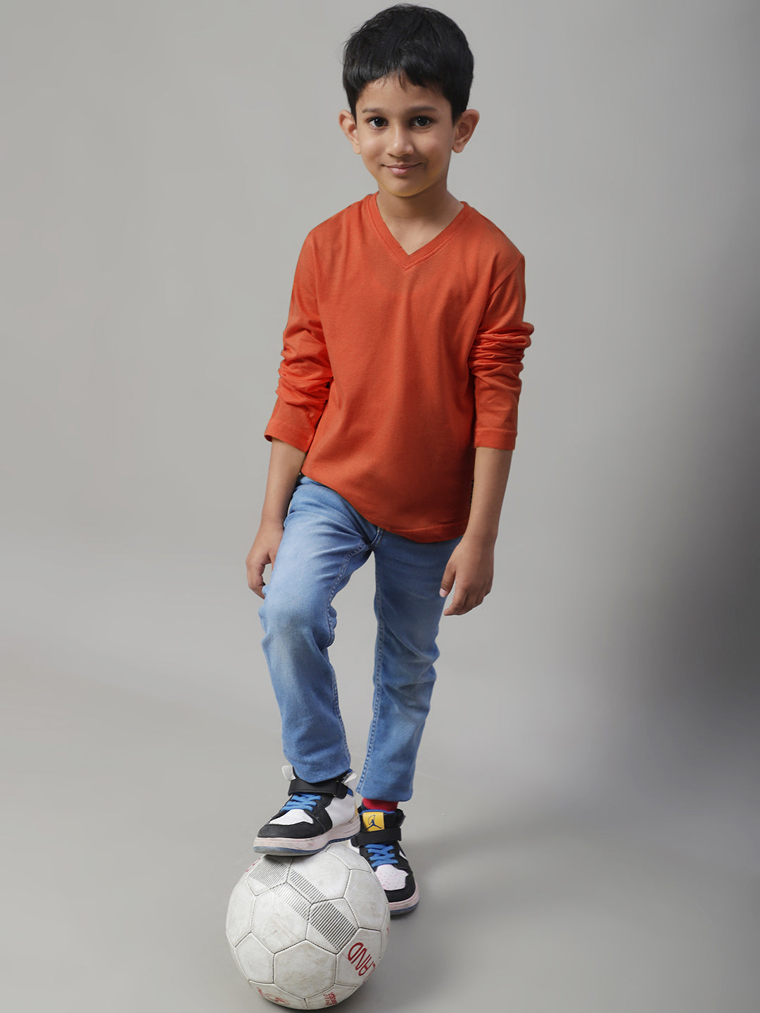 Boys V-Neck Long Sleeves Slim Fit T-shirt - Friskers