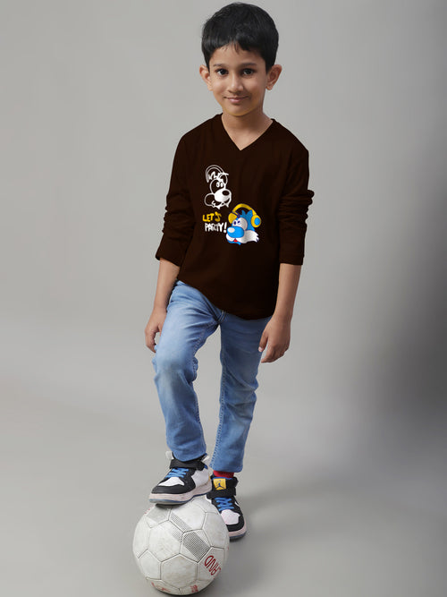 Boys Lets Party Casual Fit Printed T-Shirt