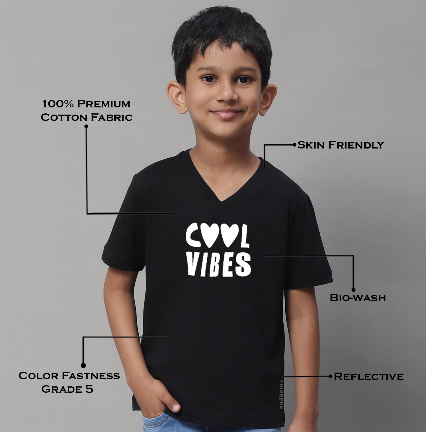 Boys Cool Vibes Half Sleeves Printed T-Shirt - Friskers
