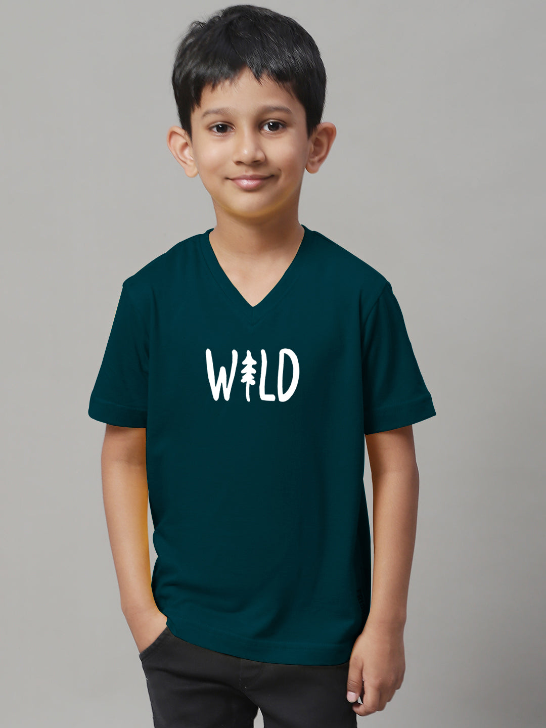 Boys Wild Half Sleeves Printed T-Shirt - Friskers