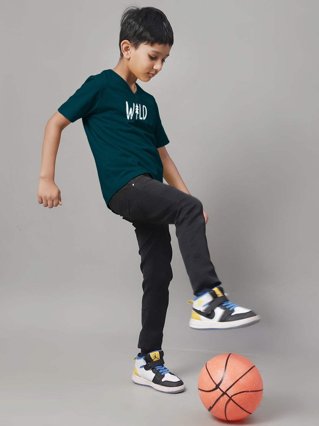 Boys Wild Half Sleeves Printed T-Shirt - Friskers