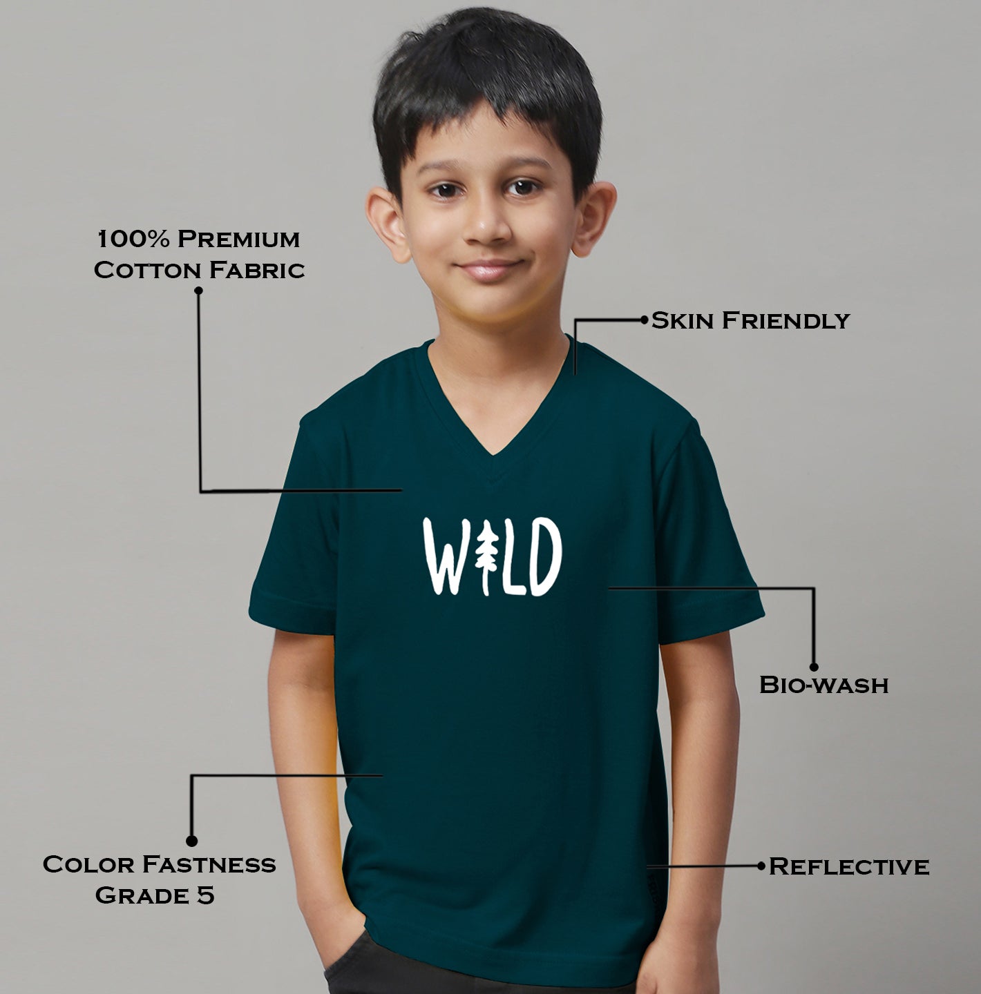 Boys Wild Half Sleeves Printed T-Shirt - Friskers