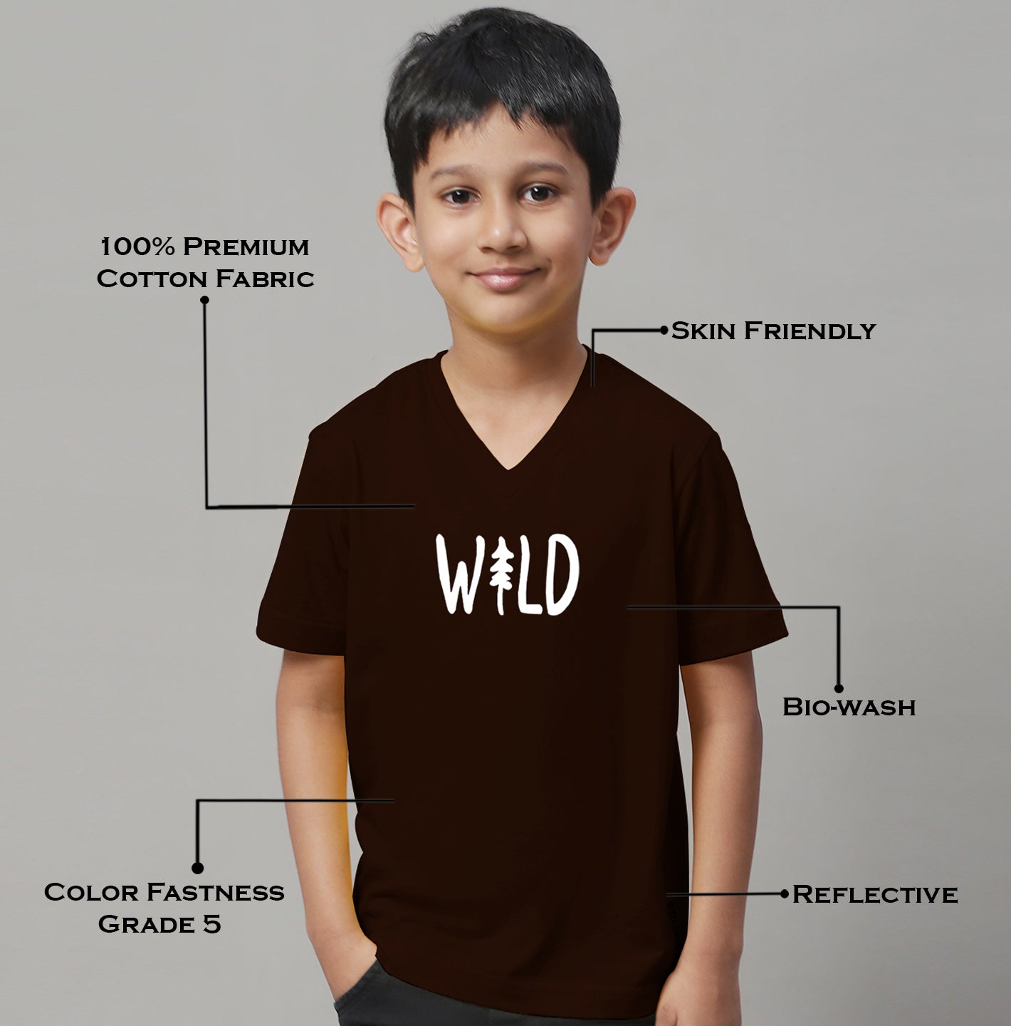 Boys Wild Half Sleeves Printed T-Shirt - Friskers