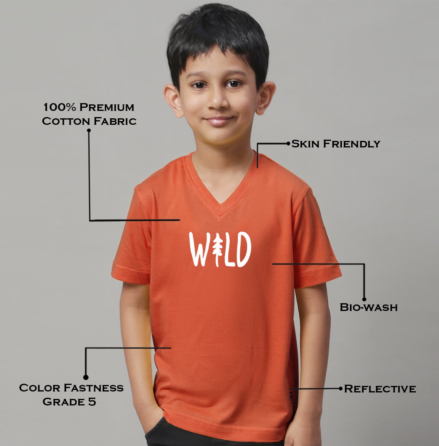Boys Wild Half Sleeves Printed T-Shirt - Friskers