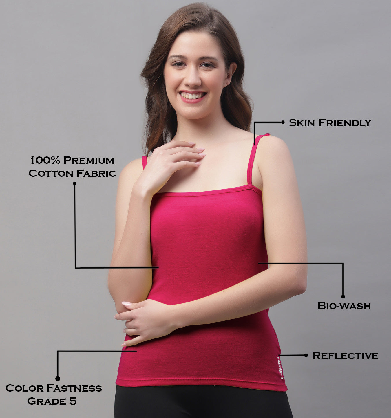 Non-Padded Cotton Spaghetti Camisole - Friskers