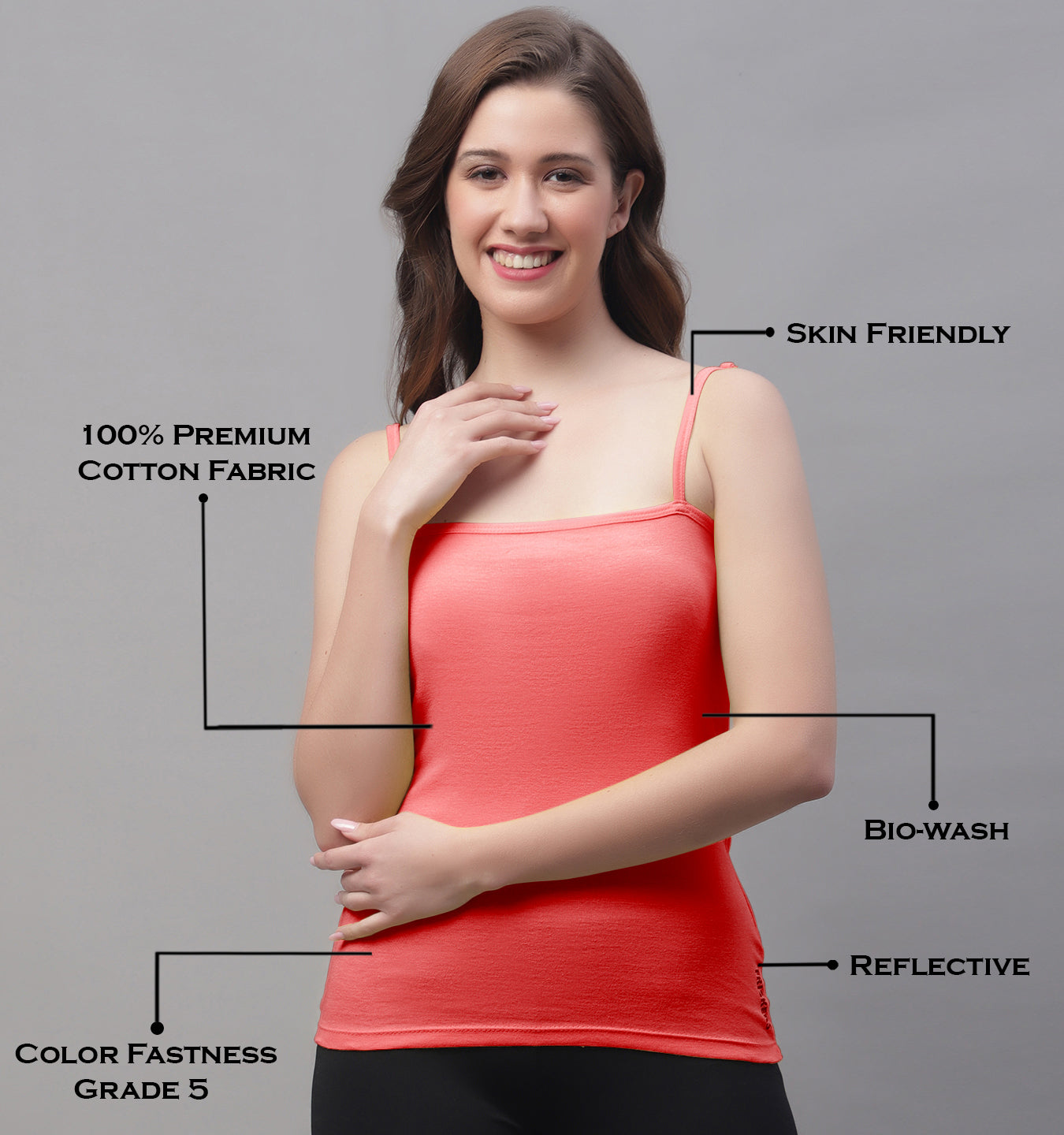 Non-Padded Cotton Spaghetti Camisole - Friskers