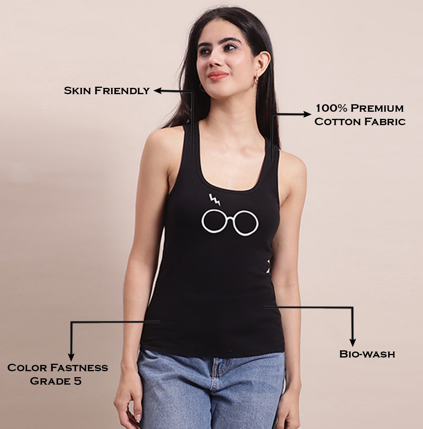 Fbar Spectacles Printed Women Tank Top - Friskers