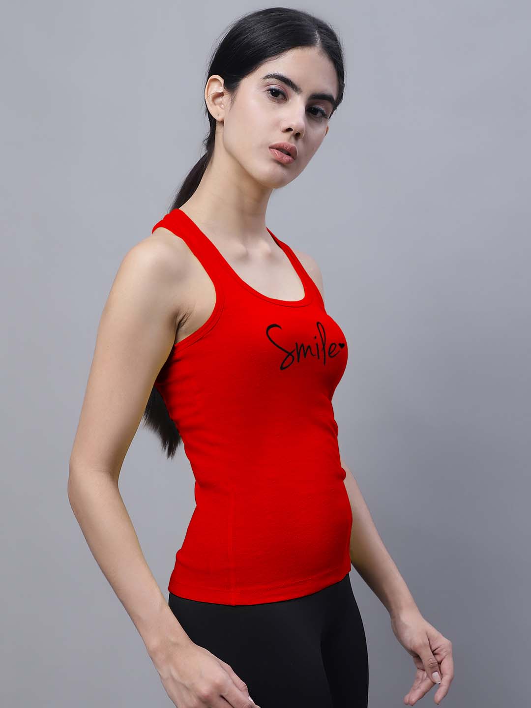 Fbar Smile Sleeveless Printed Women Tank Top - Friskers