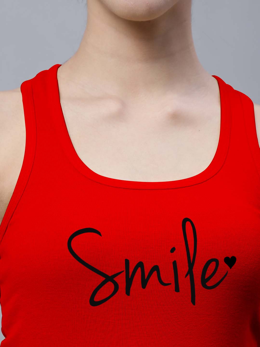 Fbar Smile Sleeveless Printed Women Tank Top - Friskers