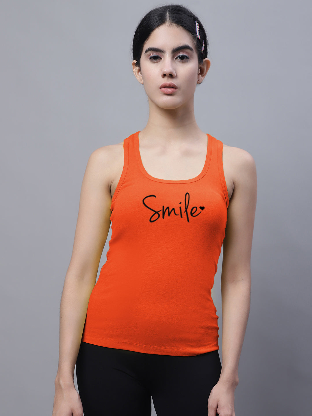 Fbar Smile Sleeveless Printed Women Tank Top - Friskers