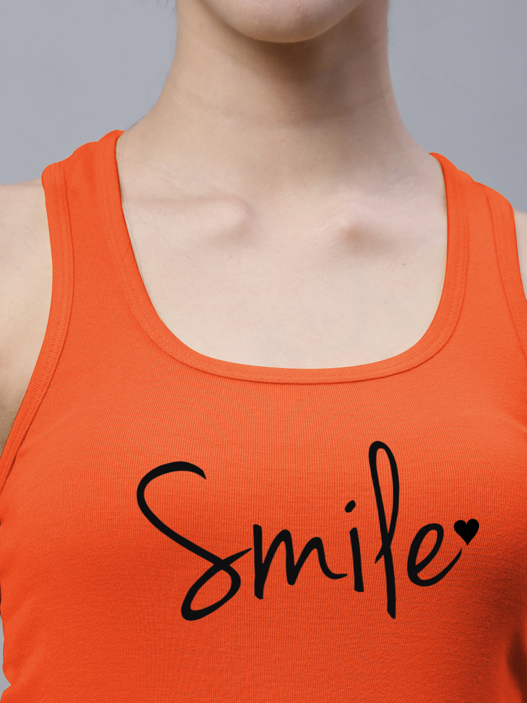 Fbar Smile Sleeveless Printed Women Tank Top - Friskers