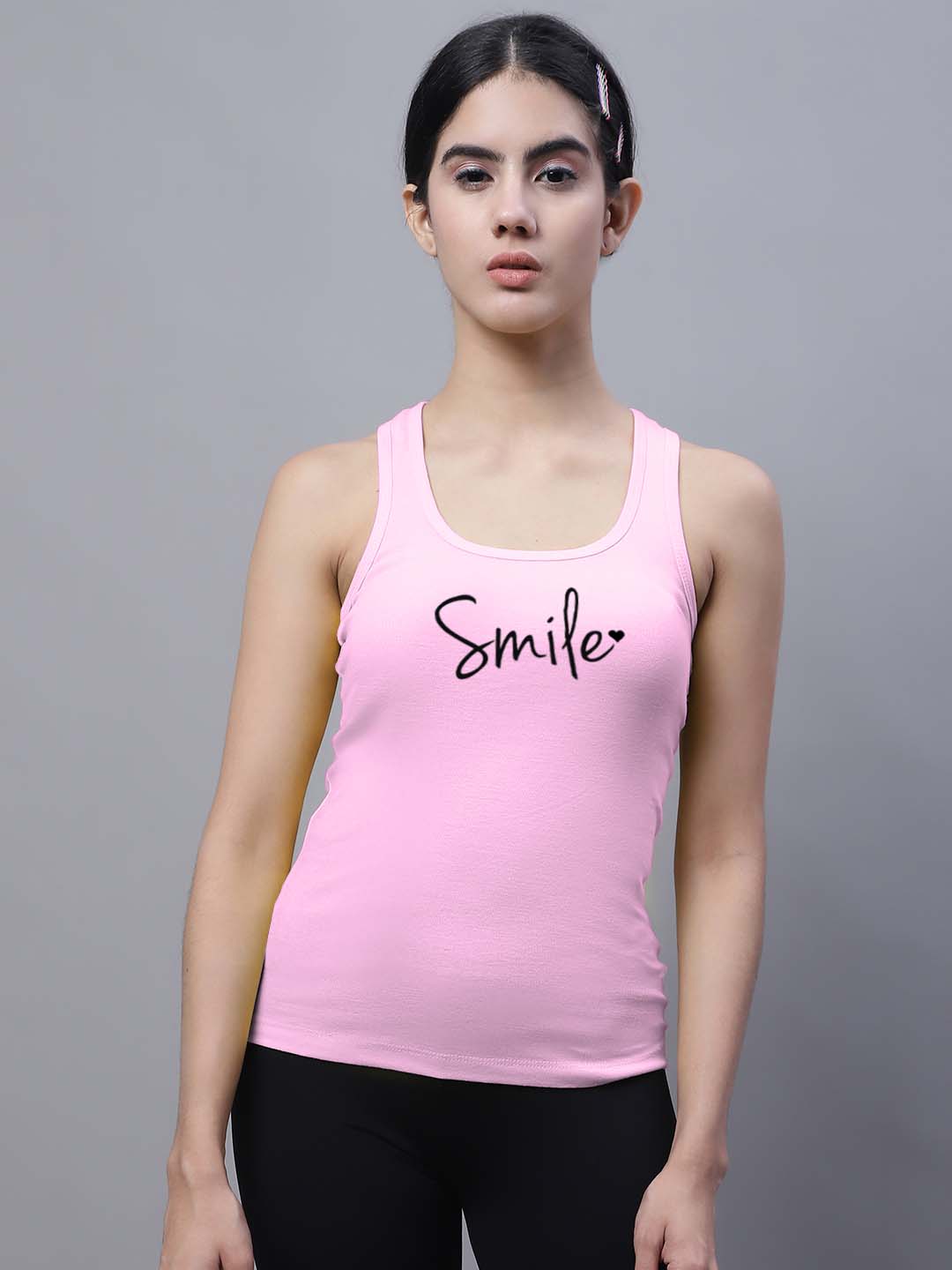 Fbar Smile Sleeveless Printed Women Tank Top - Friskers