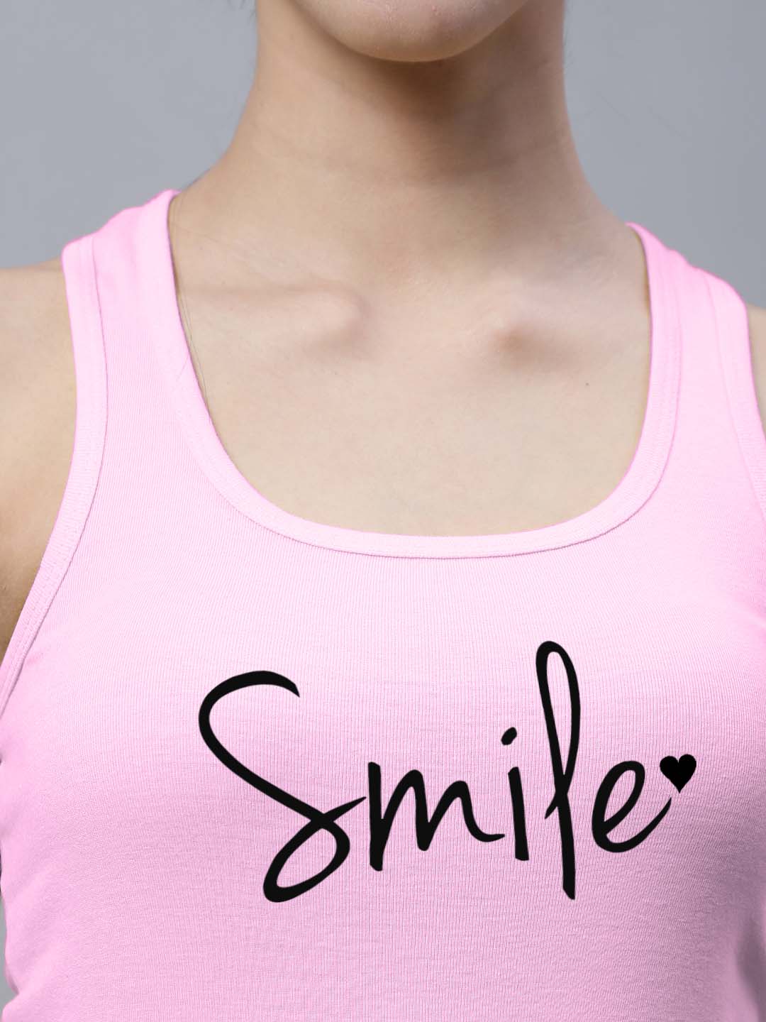 Fbar Smile Sleeveless Printed Women Tank Top - Friskers