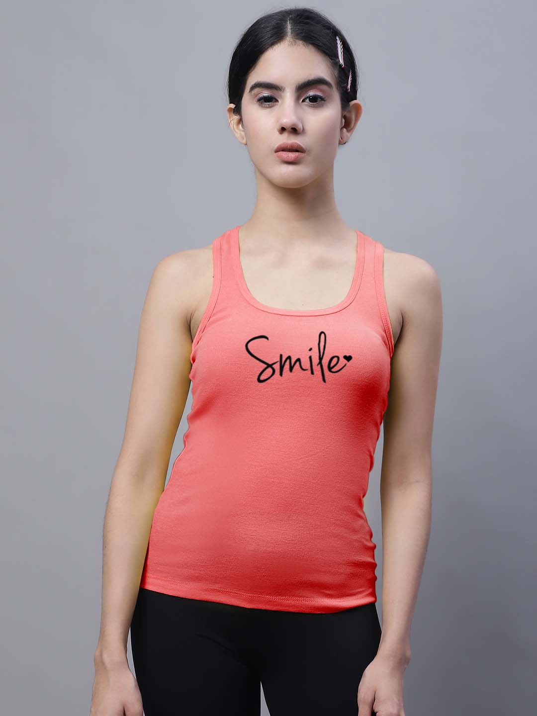 Fbar Smile Sleeveless Printed Women Tank Top - Friskers