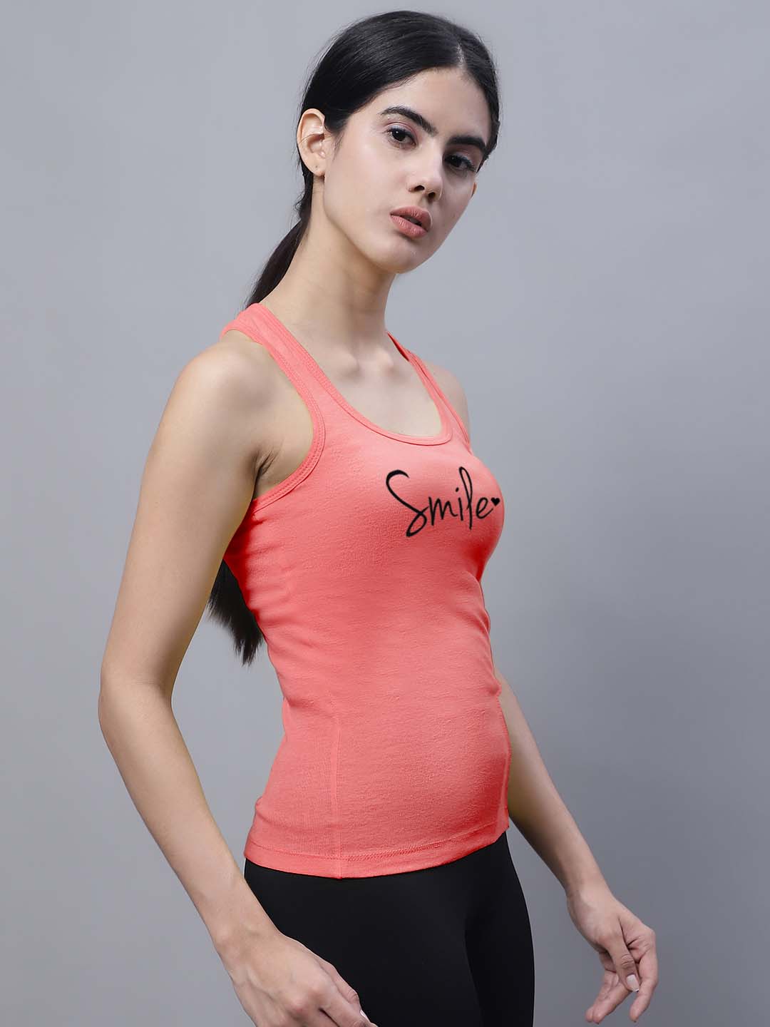 Fbar Smile Sleeveless Printed Women Tank Top - Friskers