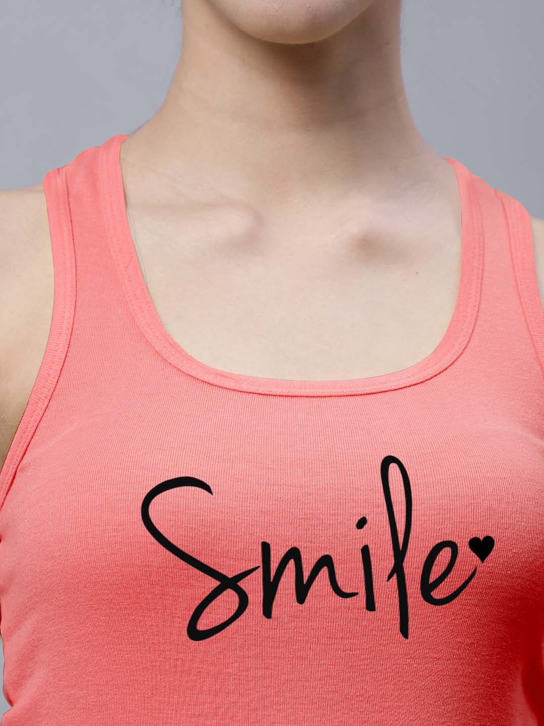 Fbar Smile Sleeveless Printed Women Tank Top - Friskers