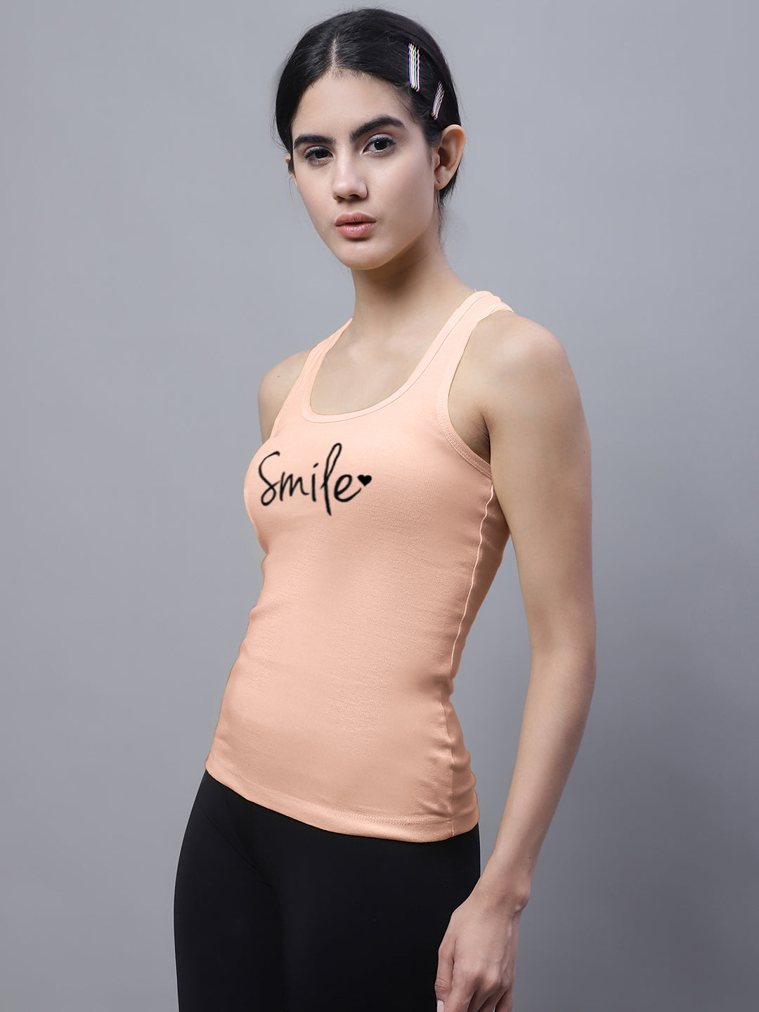 Fbar Smile Sleeveless Printed Women Tank Top - Friskers