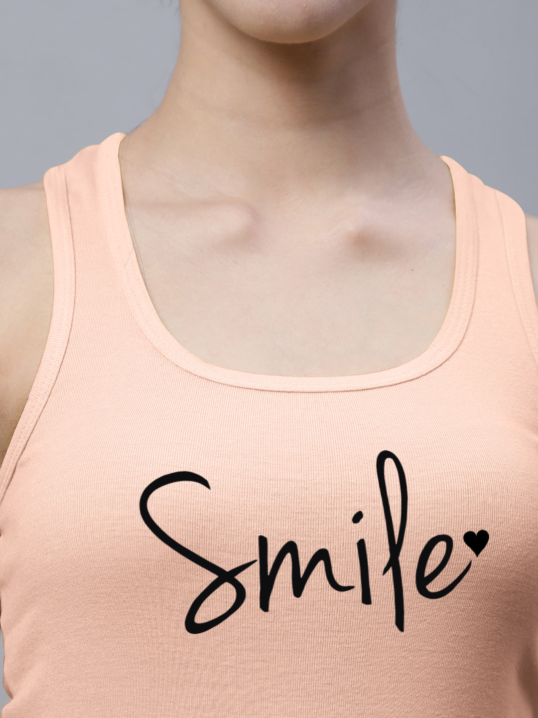Fbar Smile Sleeveless Printed Women Tank Top - Friskers