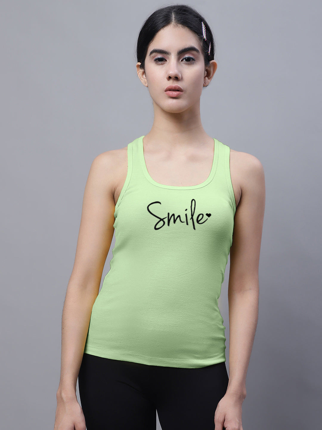 Fbar Smile Sleeveless Printed Women Tank Top - Friskers