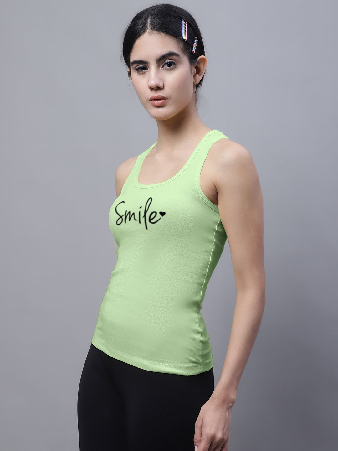 Fbar Smile Sleeveless Printed Women Tank Top - Friskers