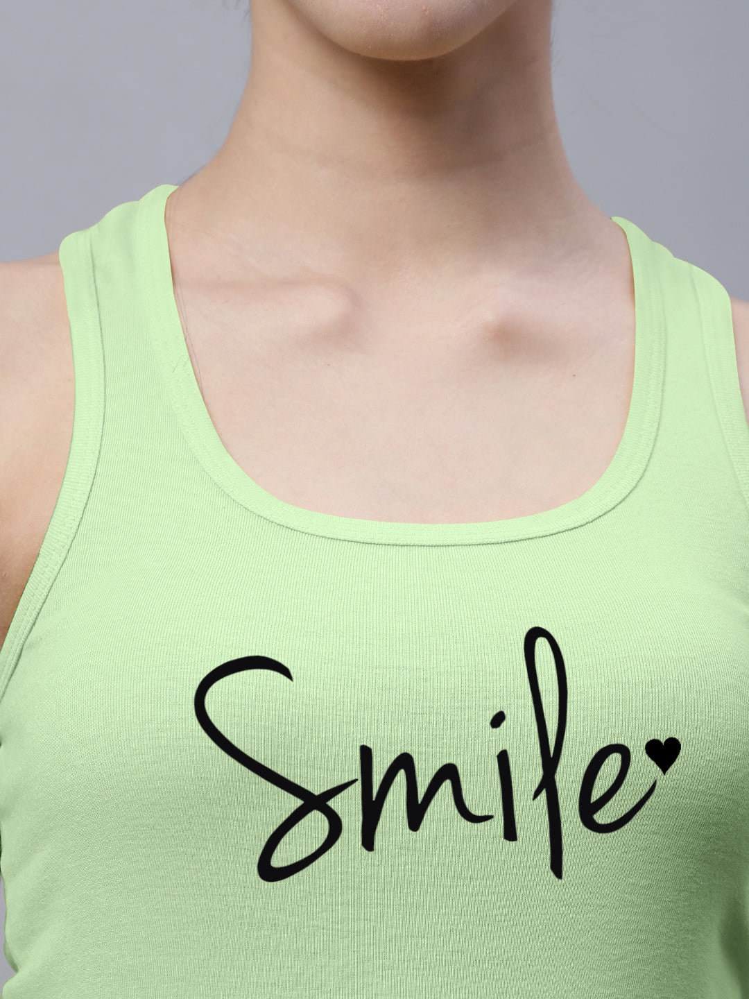 Fbar Smile Sleeveless Printed Women Tank Top - Friskers