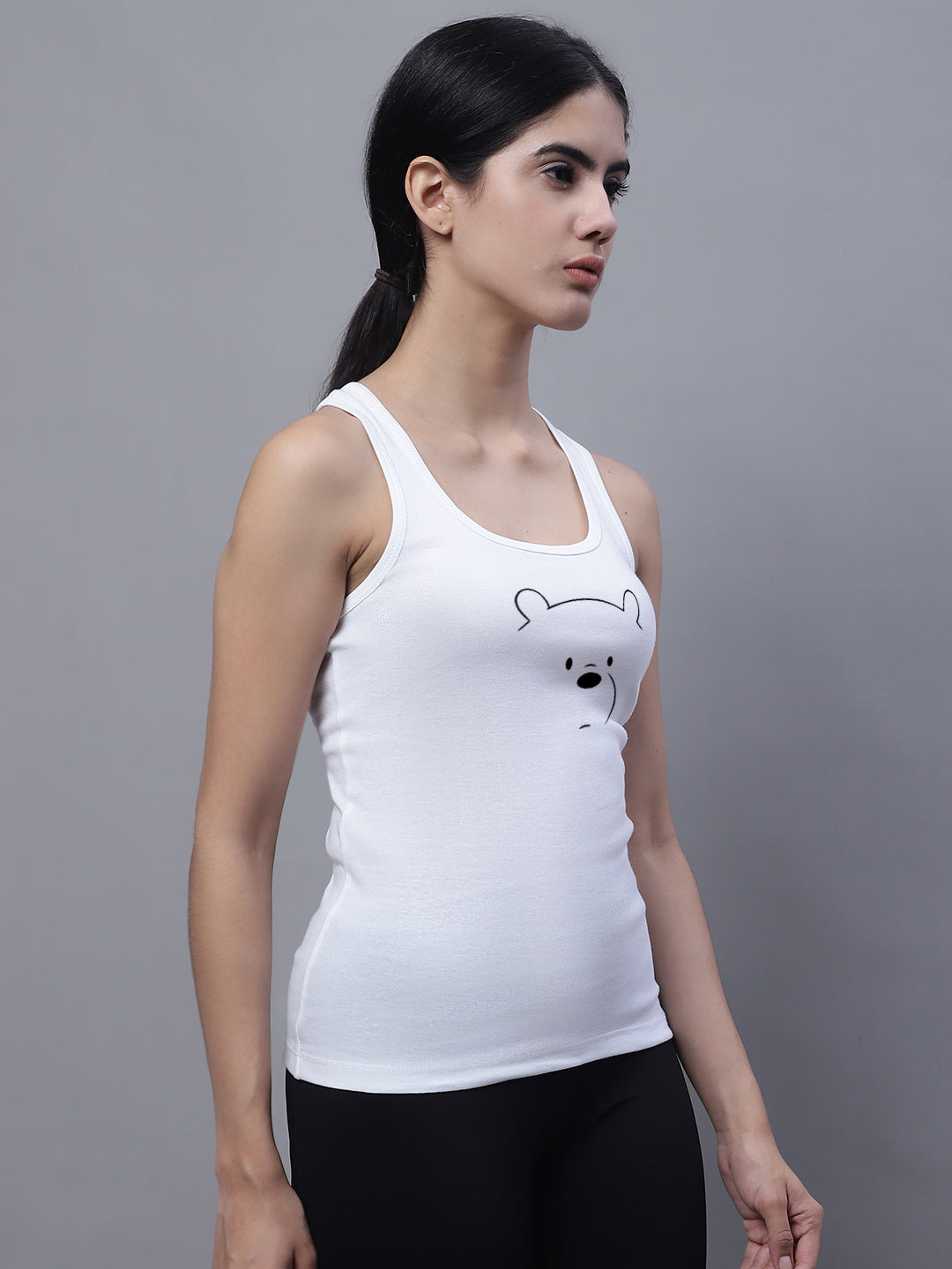 Fbar Bear Sleeveless Printed Women Tank Top - Friskers