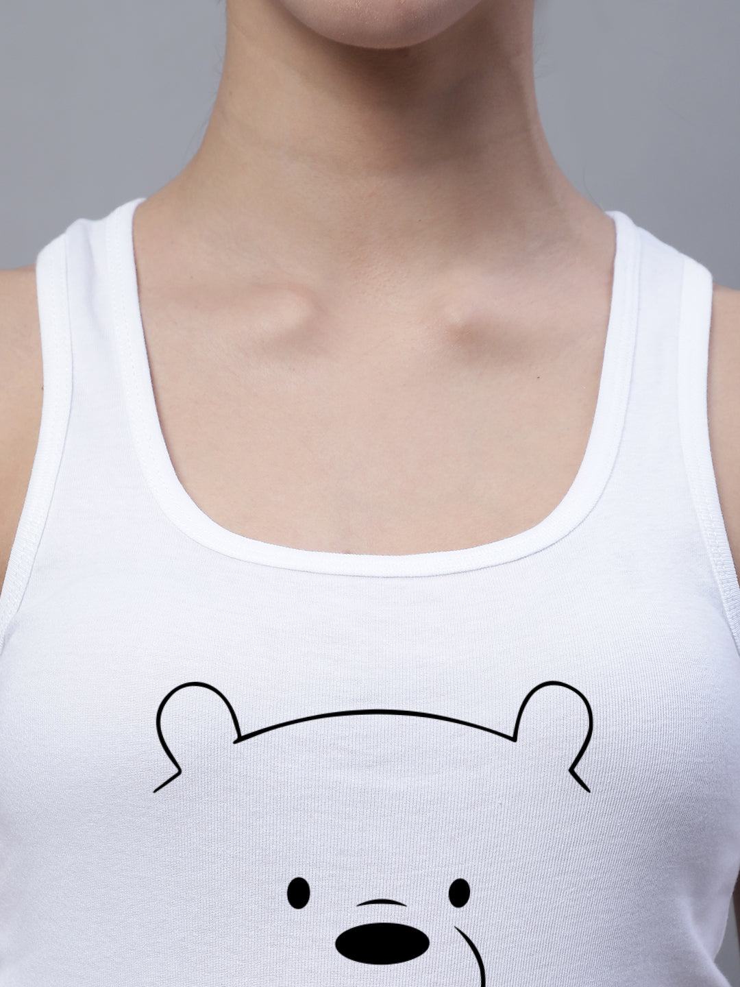 Fbar Bear Sleeveless Printed Women Tank Top - Friskers