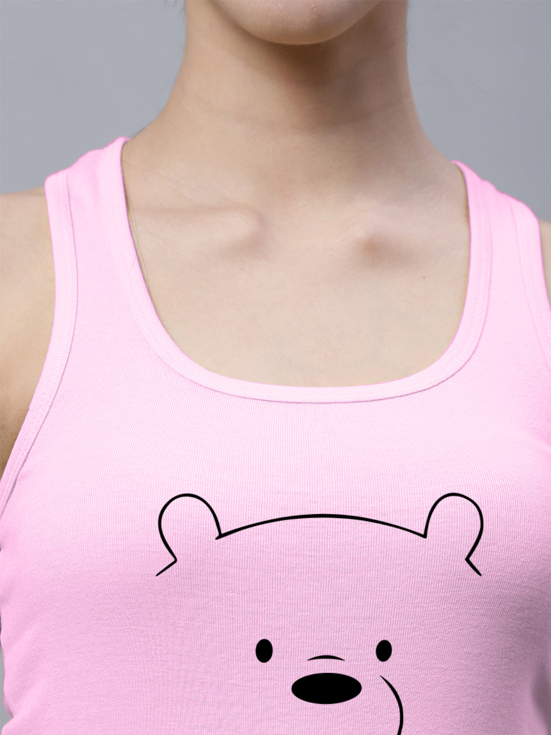 Fbar Bear Sleeveless Printed Women Tank Top - Friskers