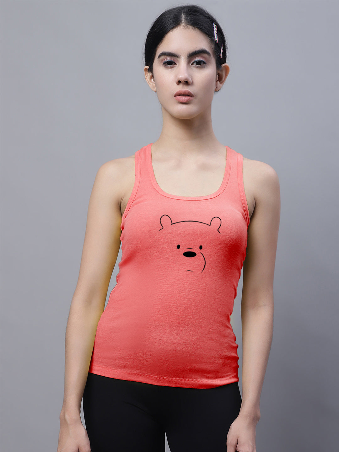 Fbar Bear Sleeveless Printed Women Tank Top - Friskers