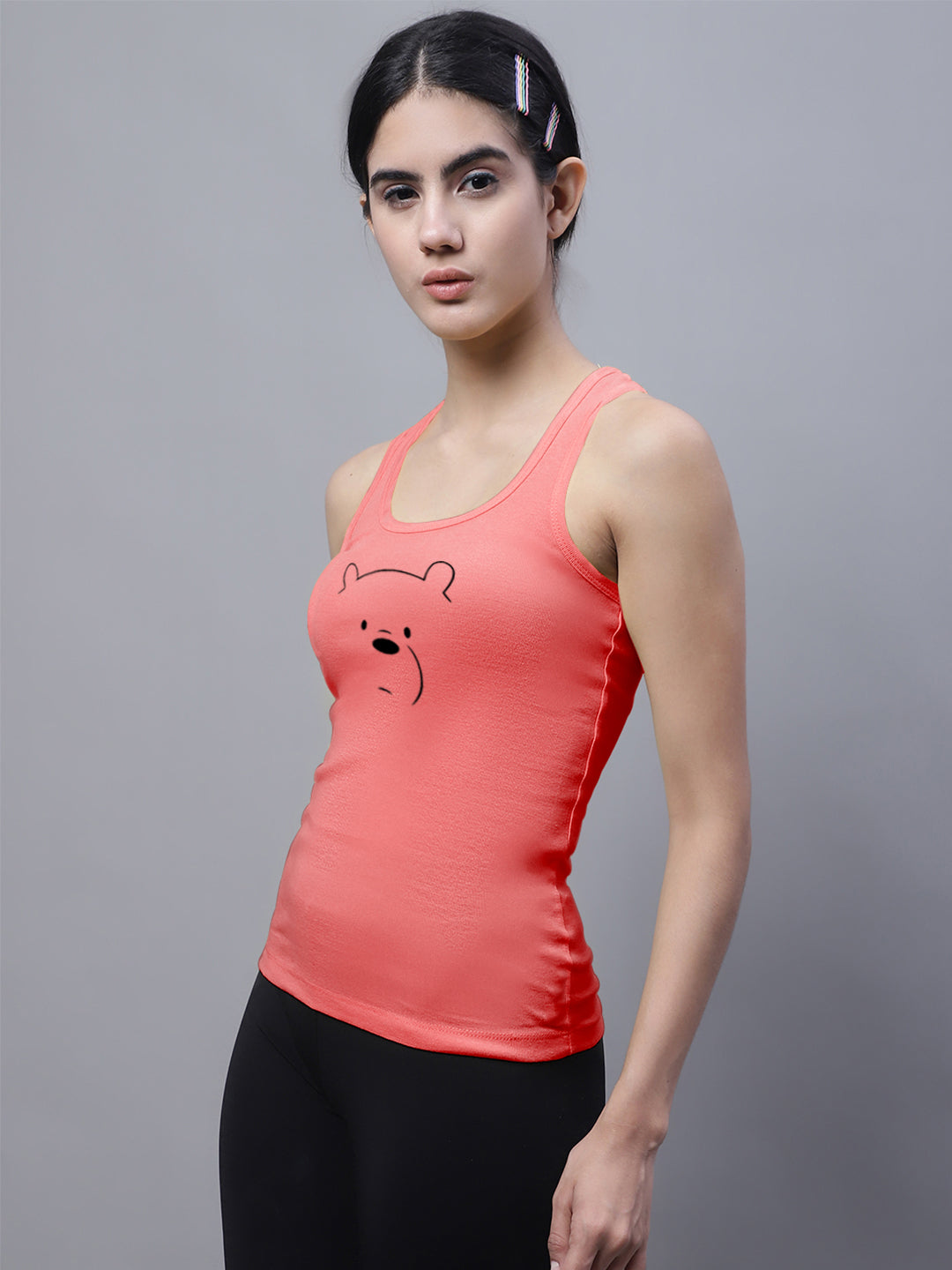 Fbar Bear Sleeveless Printed Women Tank Top - Friskers