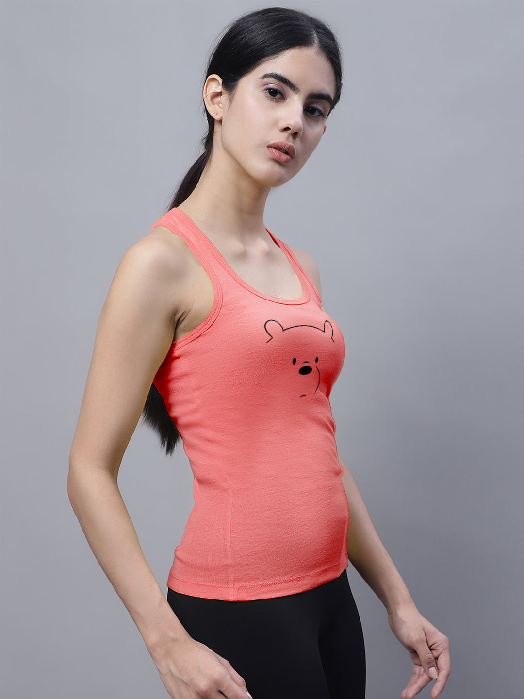 Fbar Bear Sleeveless Printed Women Tank Top - Friskers