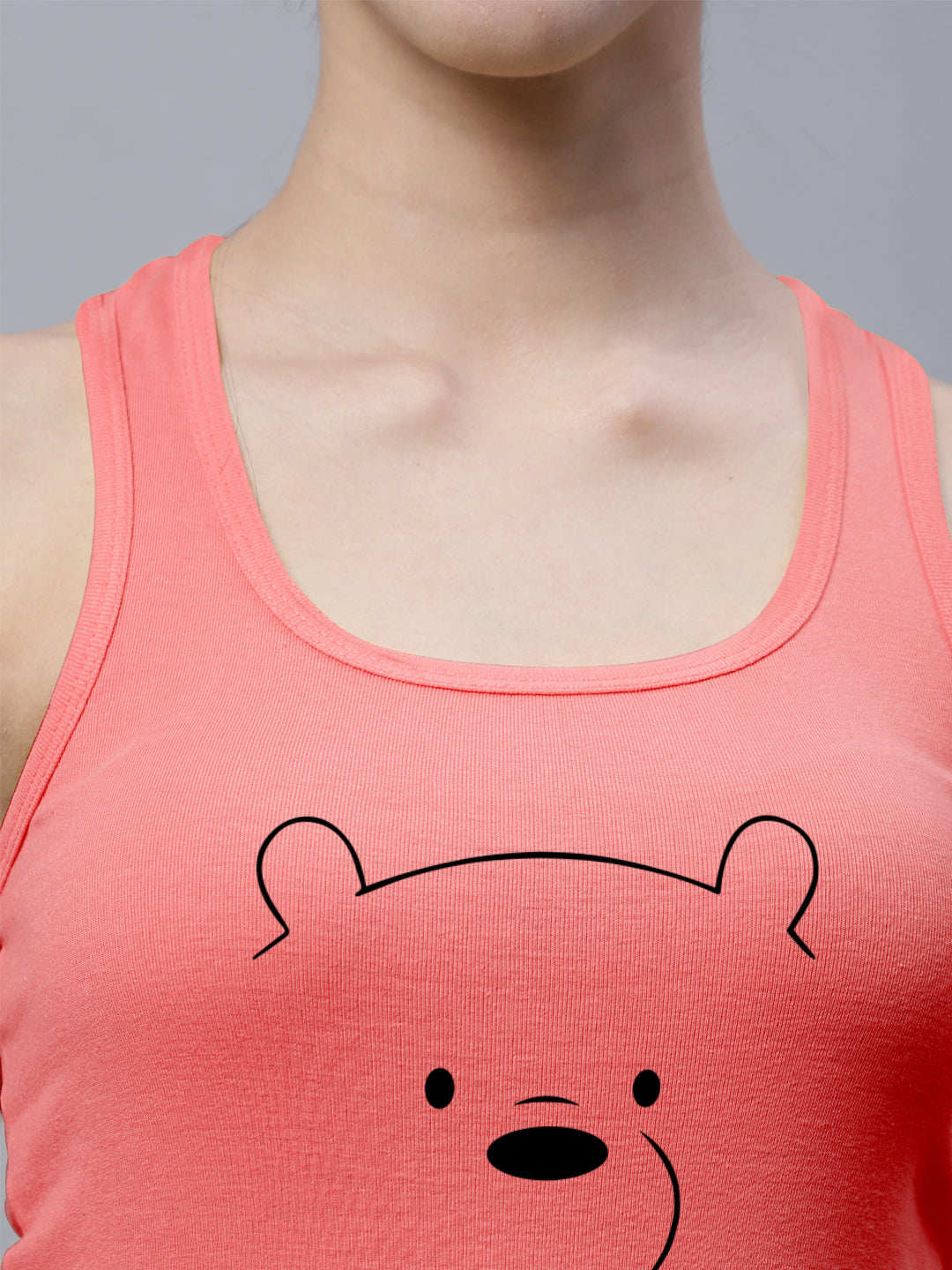 Fbar Bear Sleeveless Printed Women Tank Top - Friskers