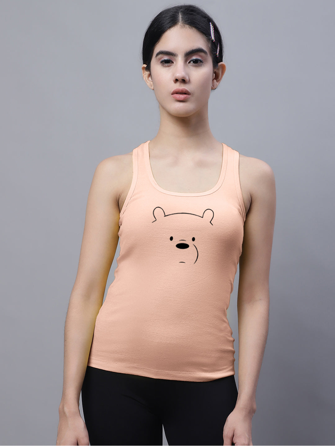 Fbar Bear Sleeveless Printed Women Tank Top - Friskers