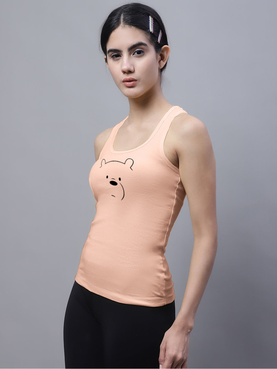 Fbar Bear Sleeveless Printed Women Tank Top - Friskers