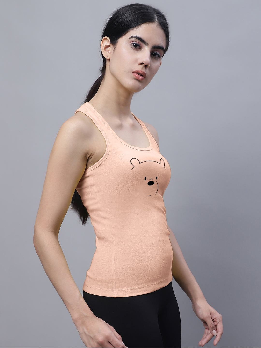 Fbar Bear Sleeveless Printed Women Tank Top - Friskers