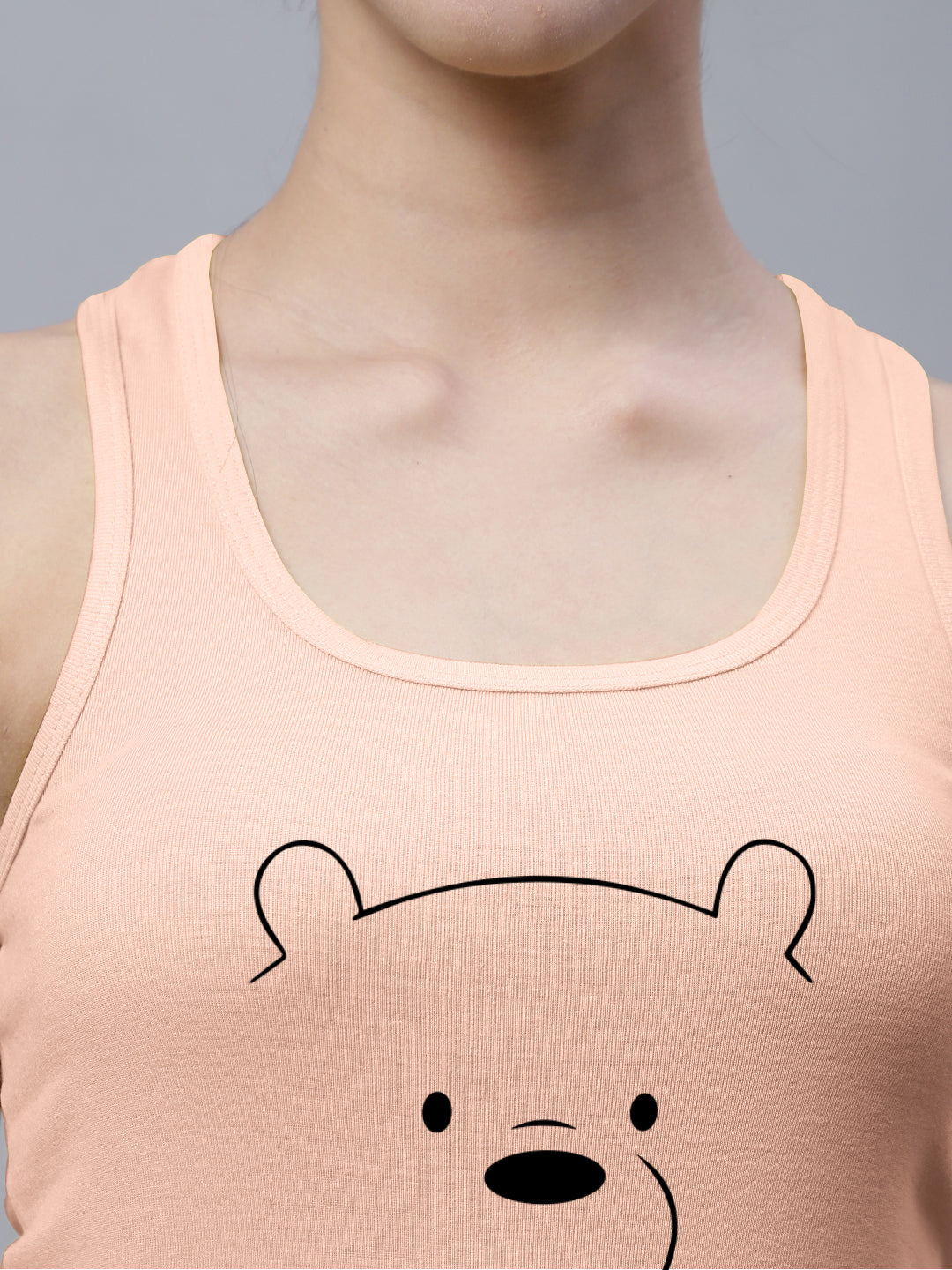 Fbar Bear Sleeveless Printed Women Tank Top - Friskers