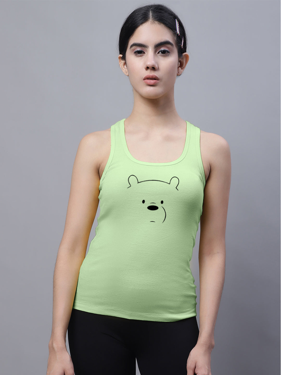 Fbar Bear Sleeveless Printed Women Tank Top - Friskers
