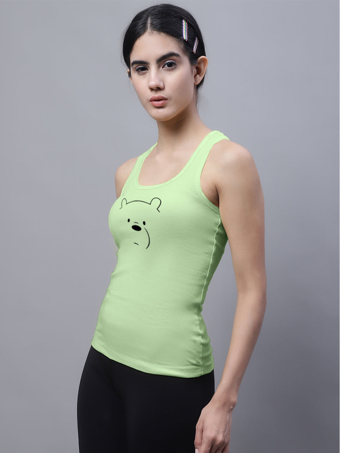 Fbar Bear Sleeveless Printed Women Tank Top - Friskers