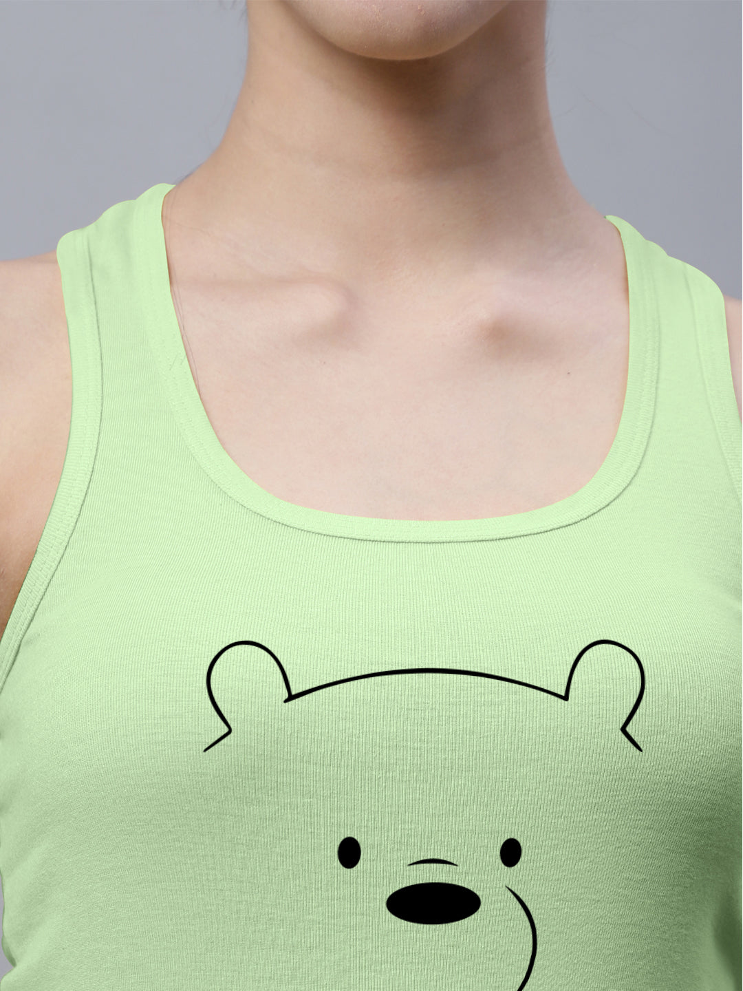 Fbar Bear Sleeveless Printed Women Tank Top - Friskers