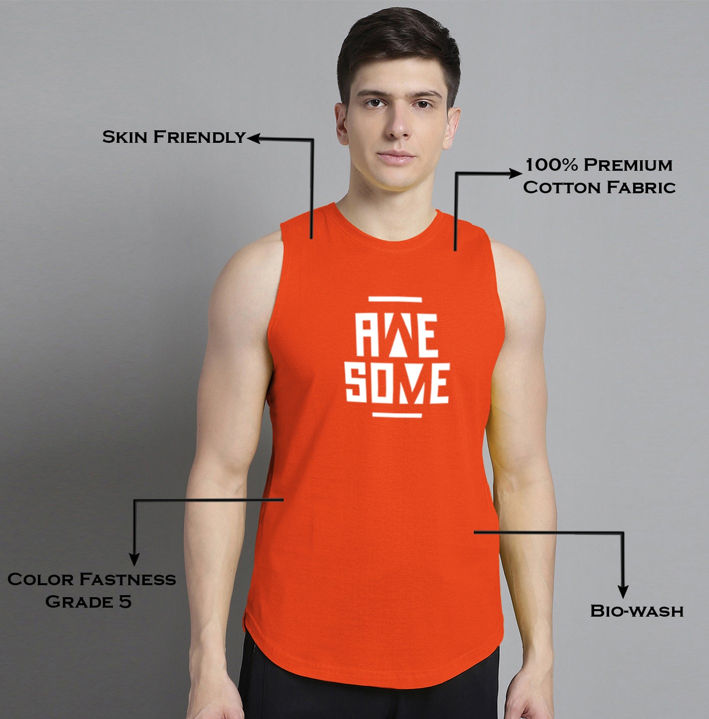 Fbar Awesome printed Pure Cotton Training Vest - Friskers