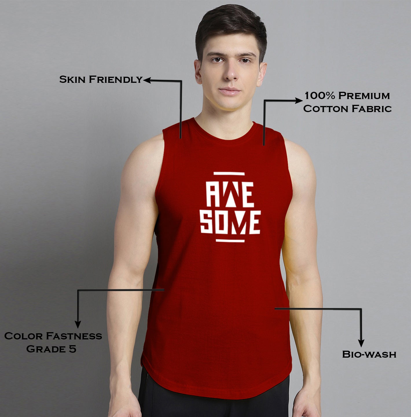 Fbar Awesome printed Pure Cotton Training Vest - Friskers